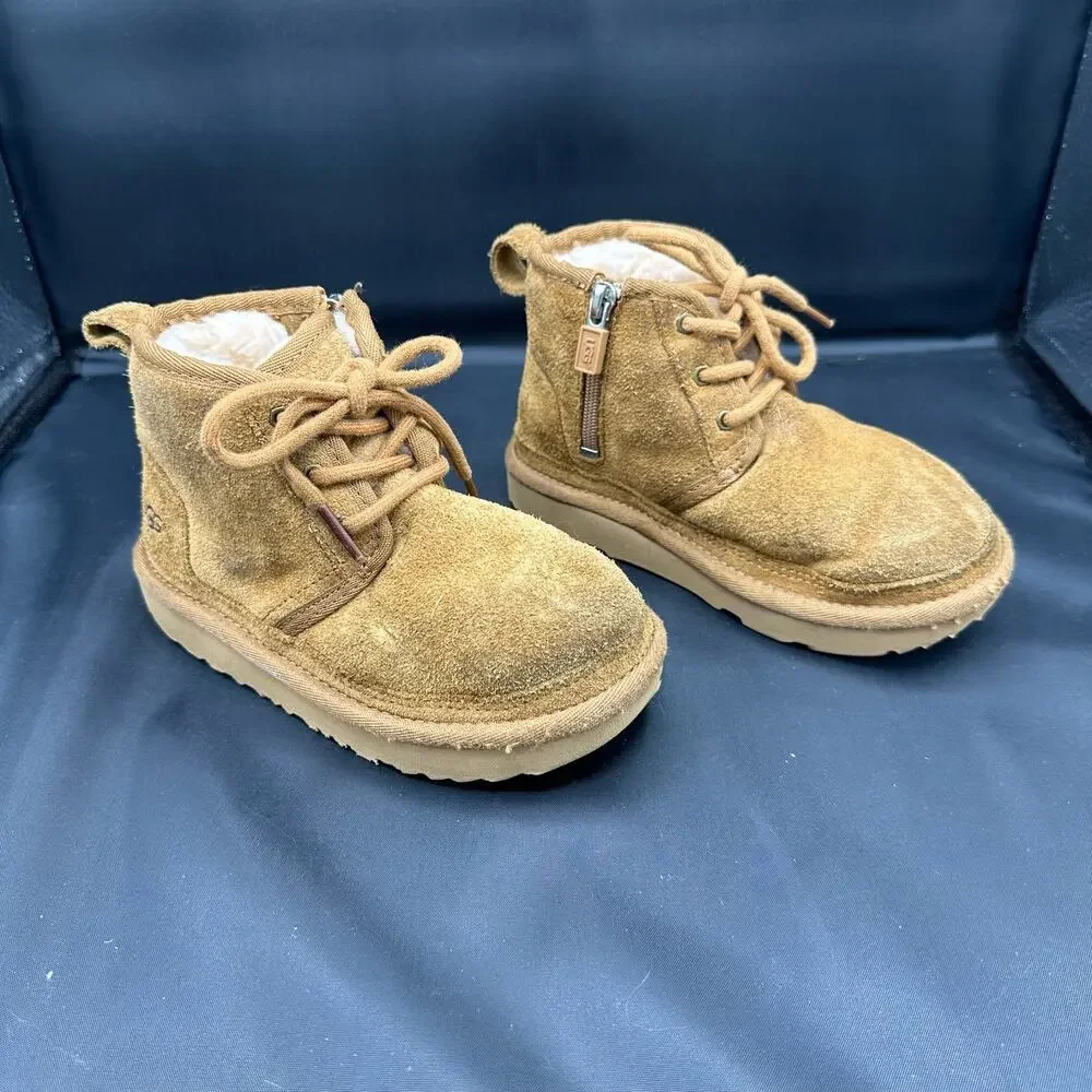 UGG Childrens Brown Chestnut Boots Size 11 US Zipper and Tie